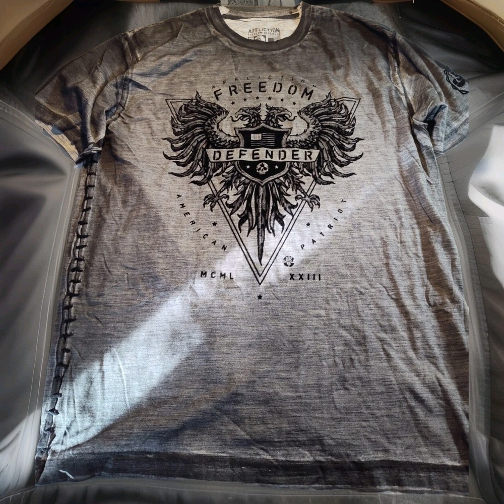 Affliction Gray Freedom Defender Tee